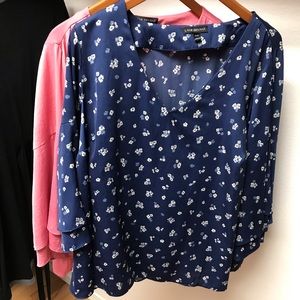 2 Lane Bryant V Neck Blouses kimono sleeves sz 18